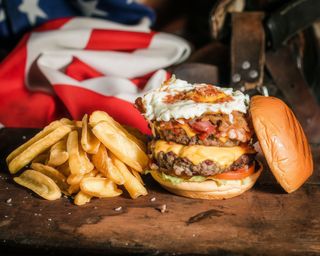 All double egg burger