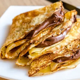 Crepes classico con Nutella e cioccolato bianco