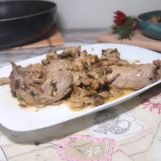 Capocollo di maiale CBT, funghi cardoncelli