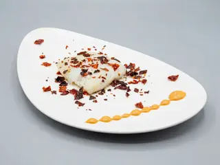 Baccalà CBT, maionese al crusco, peperone crusco