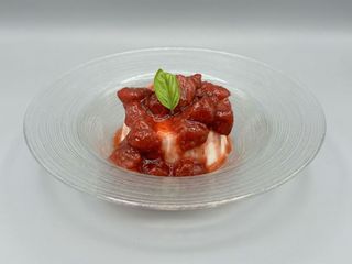 Panna cotta veg, fragole 