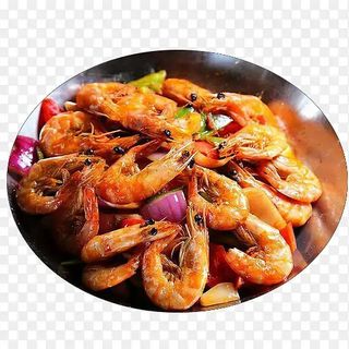 341.. Scodella di gamberi e verdure miste