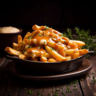 Patatine con salsa cheddar