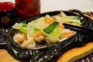 74. Gamberi con le verdure alla piastra