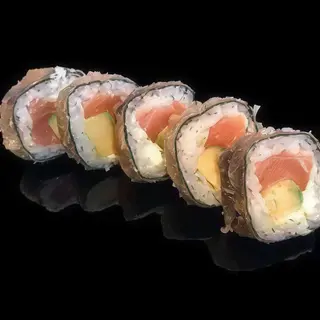 119. Futomaki fritto salmone, avocado, Philadelphia - 5 pezzi