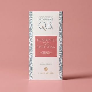 Tavoletta di Cioccolato Fondente Pepe Rosa 50 gr.