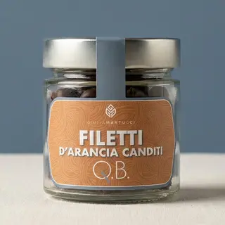 Filetti Cioccolato Fondente e Arancia candita 100 gr.