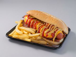 Hot dog e patatine - panino