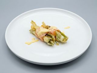 Fiore di zucca scottato