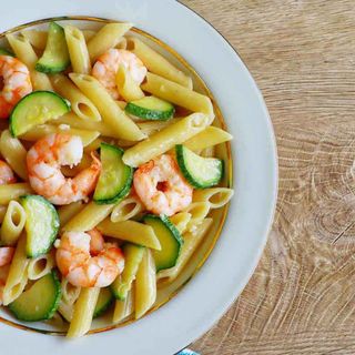 Garganelli Zucchine e gambero rosso