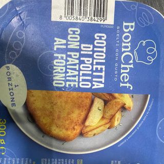Cotoletta di pollo con patate 