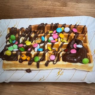 Waffle Nutella e Smarties