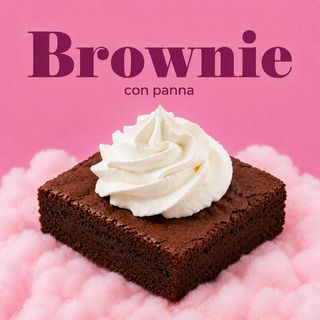 Brownie classico con panna