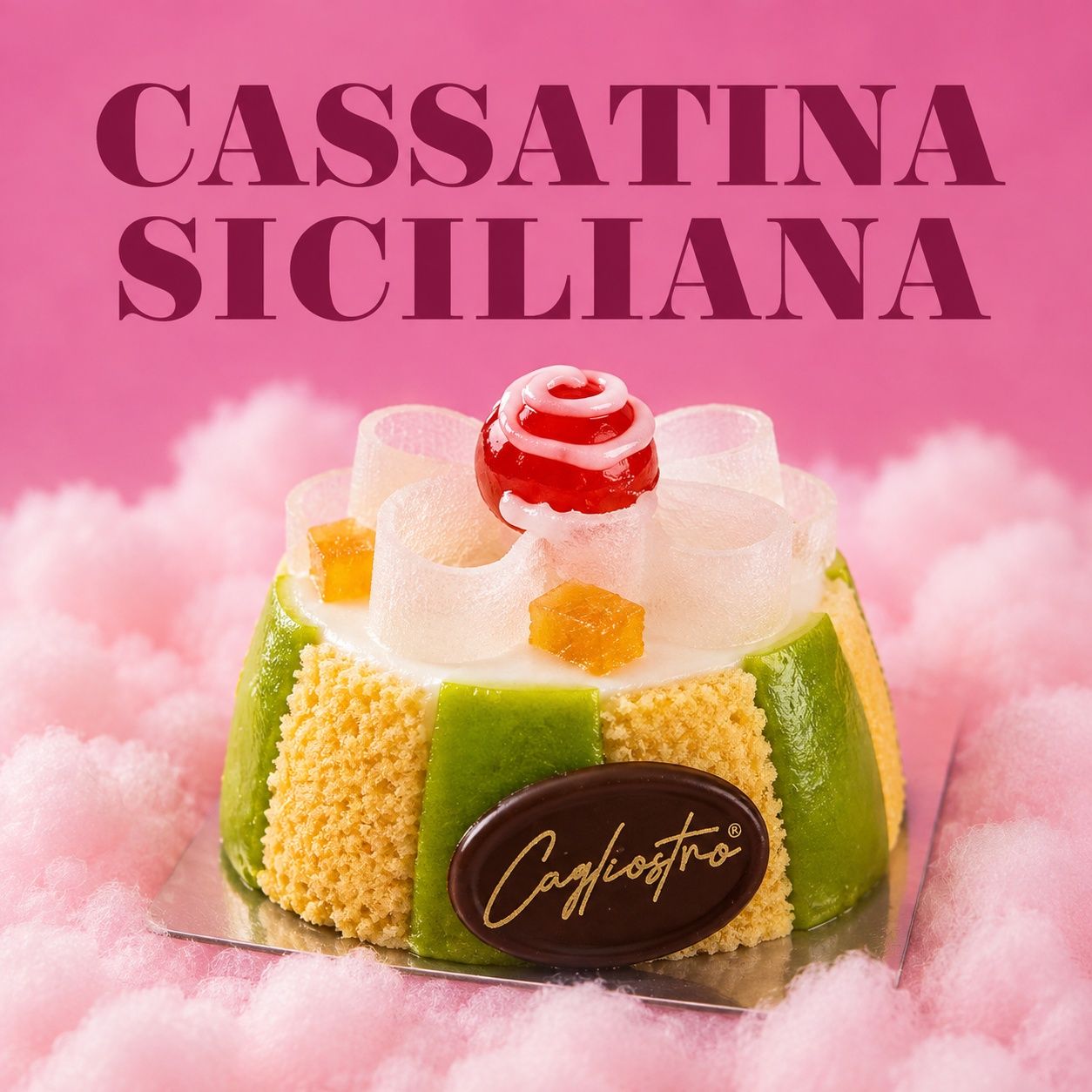 Cassatina siciliana con pasta reale al pistacchio, fotografata da Cagliostro