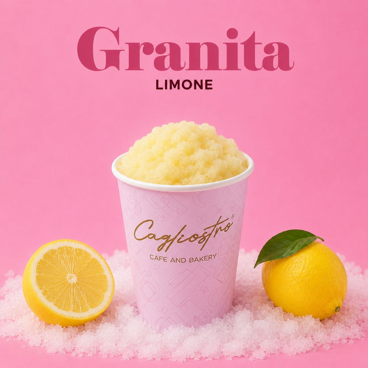 Granita al limone nel bicchiere Cagliostro