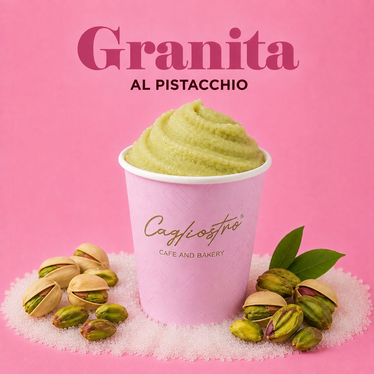Granita al pistacchio nel bicchiere Cagliostro