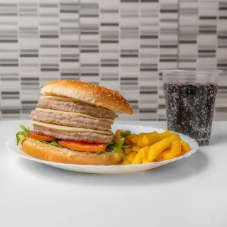 Menù maxi cheeseburger triplo