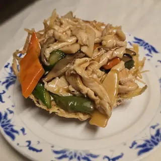 121 Pollo con patate saltate alla piastra