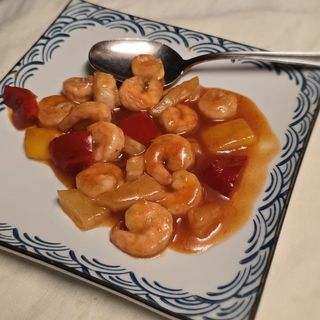 71 Gamberetti al vapore in salsa agrodolce