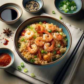 Riso saltato con gamberi