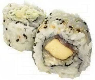 Tempura tofu uramaki - 8 pezzi - tofu in tempura, vegan mayo, sesamo 