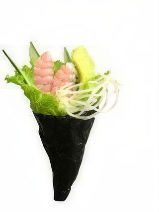 Ebi temaki - 1 pezzo - gamberone, lattuga, cetriolo, maionese