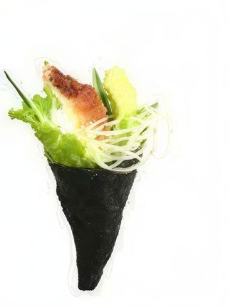 Tempura di gamberone temaki - 1 pezzo - tempura di gamerone, lattuga