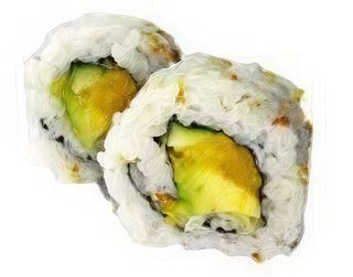 Gluten free - esotic uramaki - 8 pezzi - mango, cetriolo, daikon