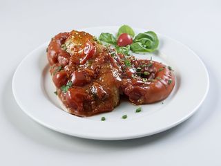 Calamaro ripieni di salumi dolci, provola e pomodorino