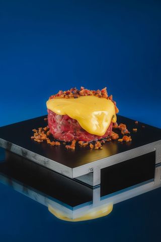 Tartare di manzo e carbonara