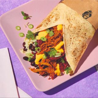 Cheesy Pulled Pork Burrito