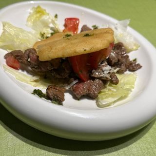 AREPA DI MANZO -SALSA CRIOLLA