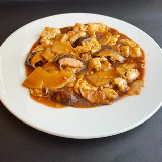 pollo funghi e bambù
