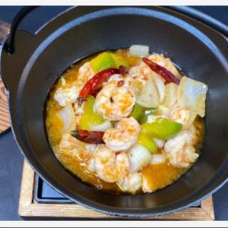 262a Gamberi In Scodella Di Fuoco