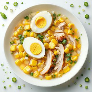 Zuppa di mais con pollo