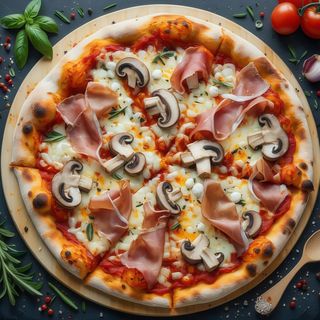 Funghi e prosciutto crudo