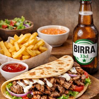 MENU PIADINA KEBAP CON LA BIRRA