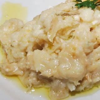 Baccalà alla vicentina con patate e polenta