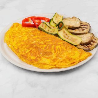 Omelette solo con formaggio con verdure grigliate