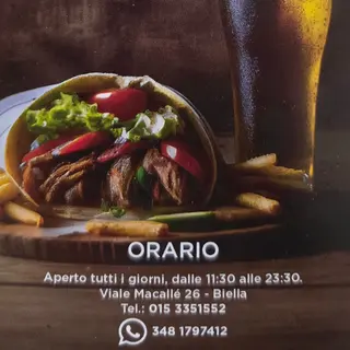 Menu panino falafel