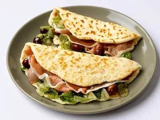 Speck, mozzarella, melanzane