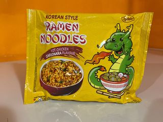 Korean Style Ramen Noodles Hot Chicken Carbonara