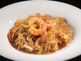 185 Spaghetti di soia con gamberi