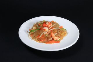 185 Spaghetti di soia con gamberi