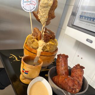 Mofongo con longaniza dominicana