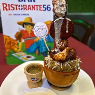 Mofongo con salami Queso dominicano