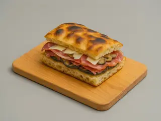 FOCACCIA SPECK, FUNGHI ,BRIE & MELANZANE GRILL 400g