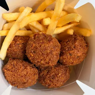 Pop corn falafel e patatine