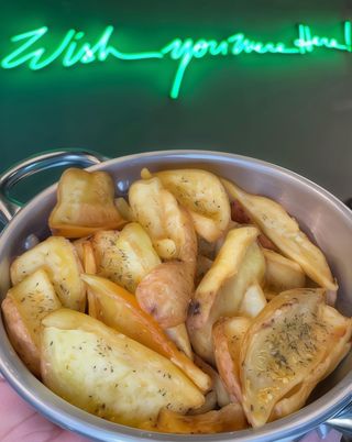 With cheese sauce würstel