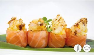 116.Gunkan Philadelphia sake flambé - 2 pezzi